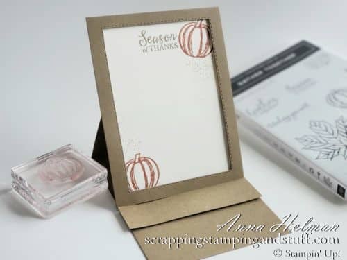 Family gratitude activity - write down things you're thankful for using these DIY paper frames made with the Stampin Up Gather Together stamp set