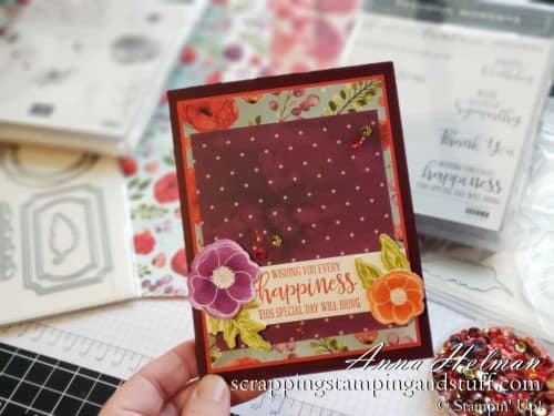 Stampin Up 2020 Mini Catalog Preview , Sale-a-bration Sneak Peeks, and a Peaceful Poppies product suite card sample!