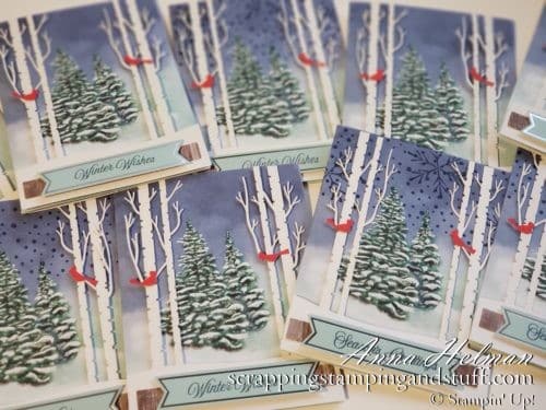 Stampin Up Paper Pumpkin October 2019 Winter Woods Card Subscription Kit