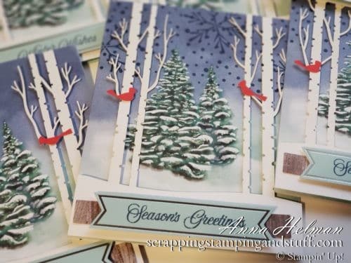 Stampin Up Paper Pumpkin October 2019 Winter Woods Card Subscription Kit