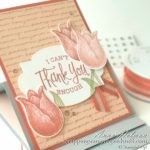 Lovely easel fold thank you card made with Stampin Up Timeless Tulips. Love this tulip stamp and punch set!