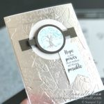 Win free stamping supplies during Giveaway Week! Enter to win the Power Of Hope stamp set and embossing folder bundle! Lovely tree card idea.