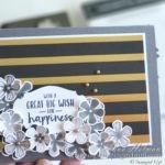 Win free stamping supplies during Giveaway Week! Enter to win the Stampin Up Thoughtful Blooms stamp set and small bloom punch! Nice gold and black floral birthday or wedding card idea!