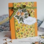 Cute orange card idea using the Stampin Up Botanical Prints product medley - oranges, lemons and limes on a pretty thank you card