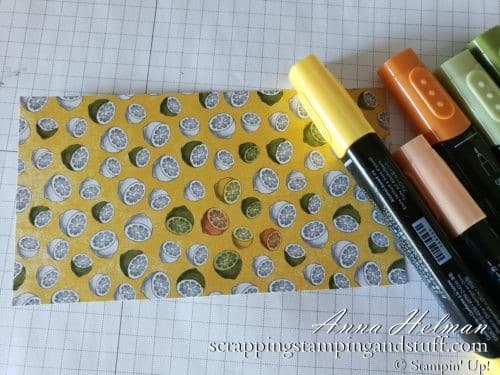 Cute orange card idea using the Stampin Up Botanical Prints product medley - oranges, lemons and limes on a pretty thank you card