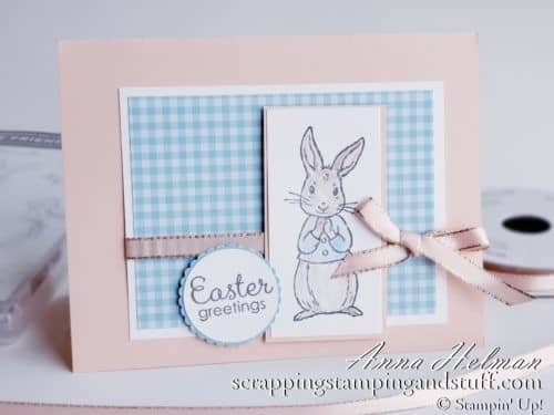 Coloring with blender pens and watercolor pencils to make this pretty Easter bunny card, Peter Rabbit baby card