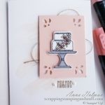 Pretty wedding cake card using the Stampin Up Cake Builder Punch and Piece of Cake stamp set