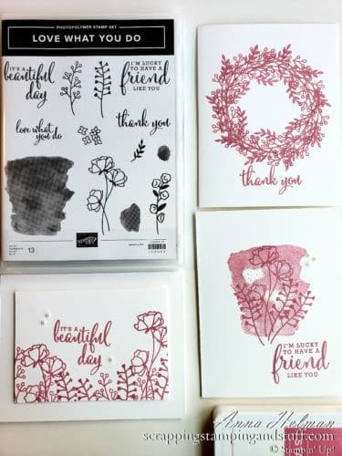 Three Simple Card Designs For Beginning Stampers Using One Stamp Set, One Ink, One Paper - Stampin Up Share What You Love Stamp Set