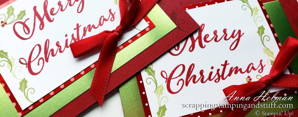 Simple Christmas Cards Using the Stampin' Up! Merry Christmas To All Stamp Set - A Christmas Set With Large Greetings!