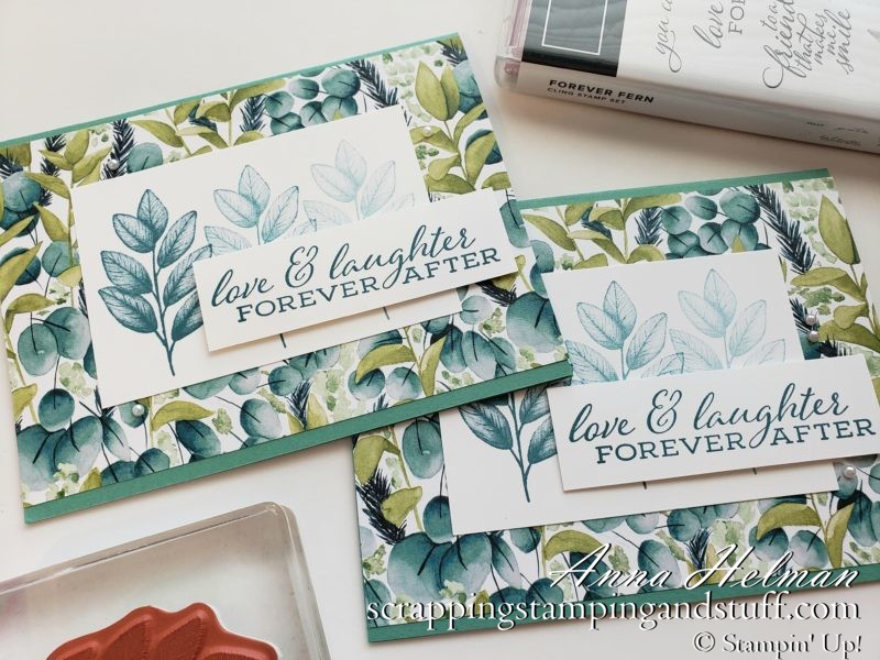 Simple and Pretty Fern Card Idea Using The Stampin Up Forever Fern Stamp Set and Forever Greenery Designer Paper