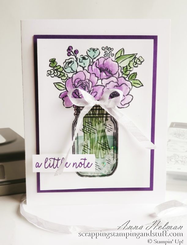 Floral Shaker Card Tutorial Using The Stampin Up Jar of Flowers Bundle