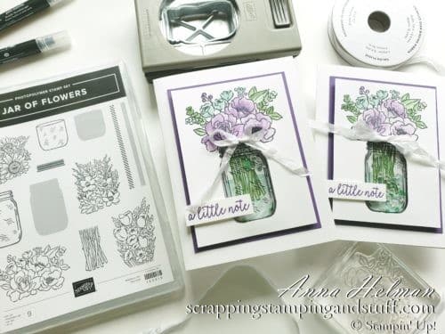 Floral Shaker Card Tutorial Using The Stampin Up Jar of Flowers Bundle