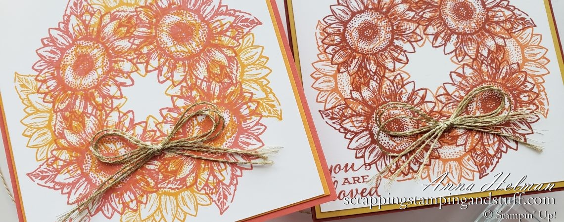 Circle Stamping Stamparatus Technique Tutorial - Create Wreaths, Circles, and More - Stampin Up Celebrate Sunflowers