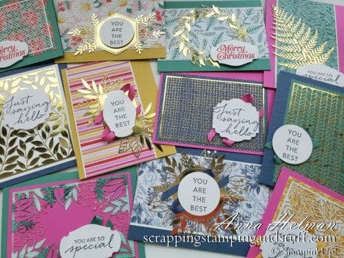 Create Cards In Minutes Using The Flowers For Every Season And Forever Gold Designer Papers