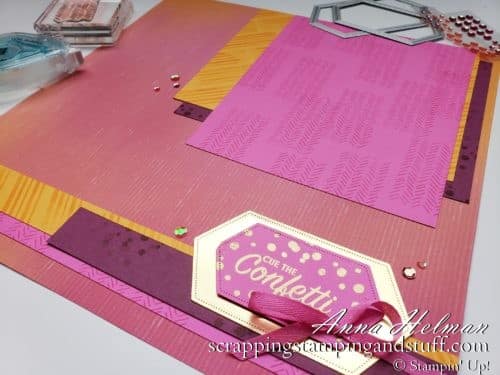 A Quick and Easy Scrapbook Page Idea Using The Stampin Up Pattern Play Stamp Set