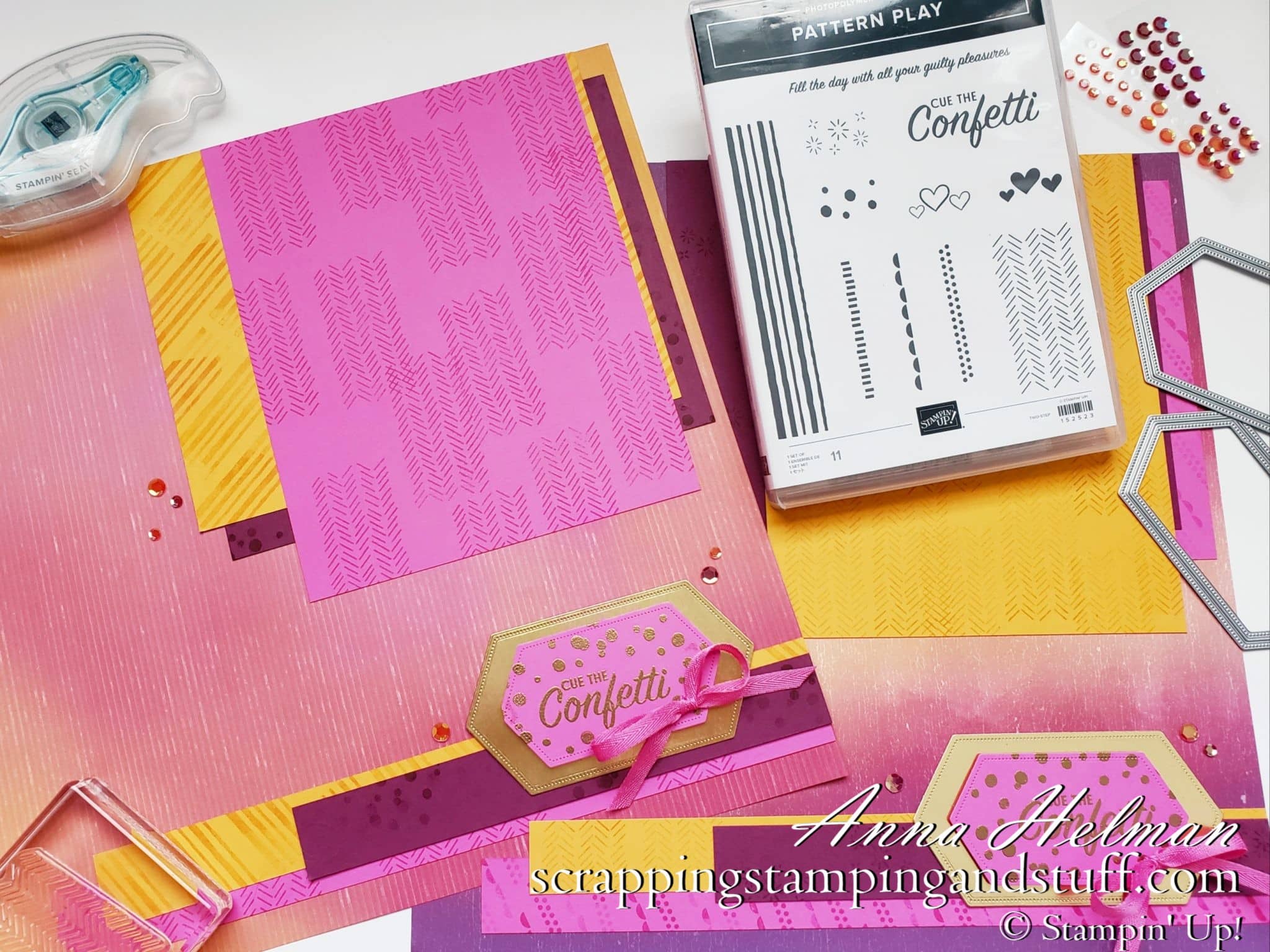 A Quick and Easy Scrapbook Page Idea Using The Stampin Up Pattern Play Stamp Set