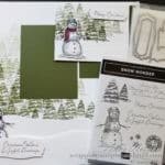 Stampin Up Snow Wonder Snowman Scrapbook Page and Card Tutorial With A Simple Snow Drift Technique