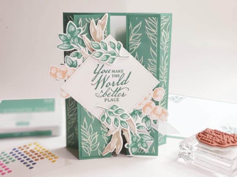 Double Gate Fold Card Tutorial Using The Stampin Up Forever Fern stamp set. A Simple Fun Fold And Fancy Fold Card Design!