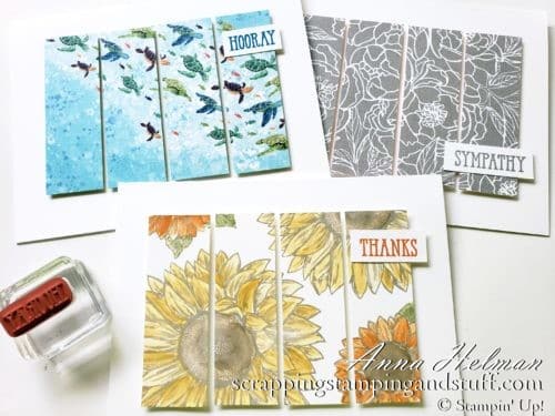 These Panel Card Ideas Can Be Made in Minutes! Simple Stamping Ideas, and Perfect For Beginning Card Makers!