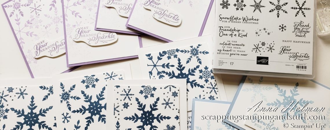 10 Cards In 30 Minutes with Stampin Up Snowflake Wishes - Simple Stamping Christmas Cards