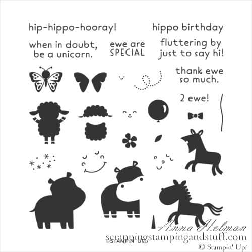 An adorable hippo baby card using the Stampin Up Hippo Happiness stamp set and Brick and Mortar embossing folder.