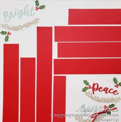 Take a look at these simple cards and scrapbook page using the Stampin Up Peace & Joy Bundle in the 2020 August-December Mini Catalog.