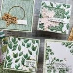 Take a look at these four pretty cards made with the Stampin Up Forever Fern stamp set, and watch along as I come up with these designs!