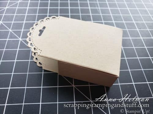 Create quick treat holders using the Stampin Up Little Treat Box Dies in the 2020 Holiday Catalog.