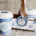 Decorated Stampin Up Coffee Cups are perfect to hold treats, gift cards, K-cups, or hot chocolate pouches. The perfect DIY gift!