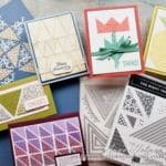 Make beautiful quilt cards and scrapbook pages using the Stampin Up The Right Triangle stamp set and Stitched Triangles Dies bundle