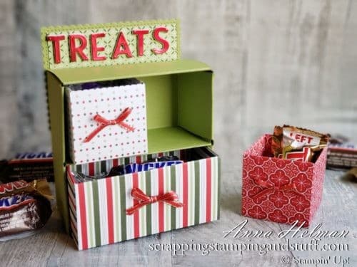 Stop in for this paper treat chest tutorial, and learn to make this adorable chest of drawers to fill with treats!