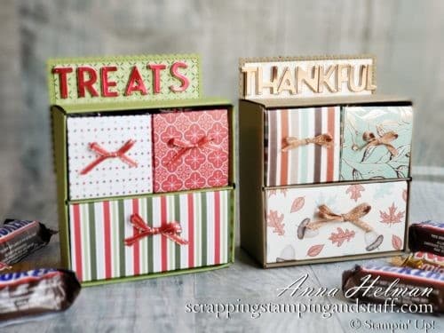 Stop in for this paper treat chest tutorial, and learn to make this adorable chest of drawers to fill with treats!