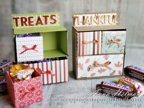 Stop in for this paper treat chest tutorial, and learn to make this adorable chest of drawers to fill with treats!