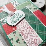 Use some of those paper scraps in your collection with this simple Christmas card design using the Stampin Up A Merry Hello stamp set!