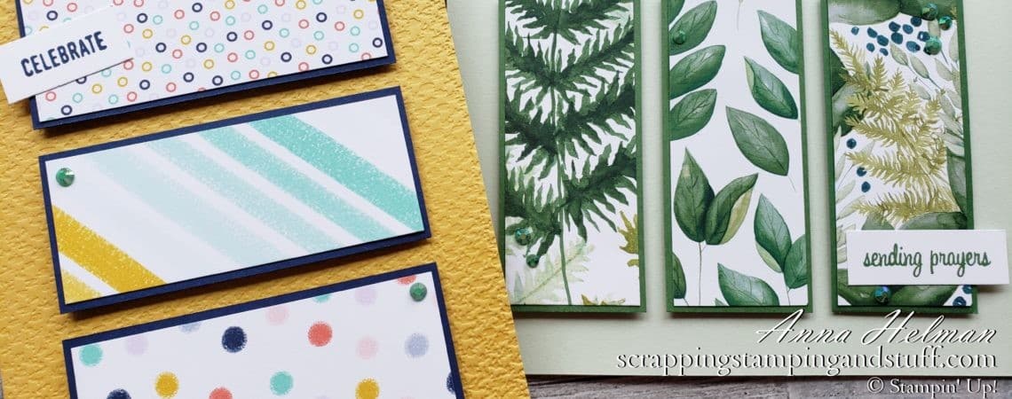 Use up some of the paper scraps in your collection with this paper scrap panel card! It is a perfect simple stamping project that comes together in minutes!