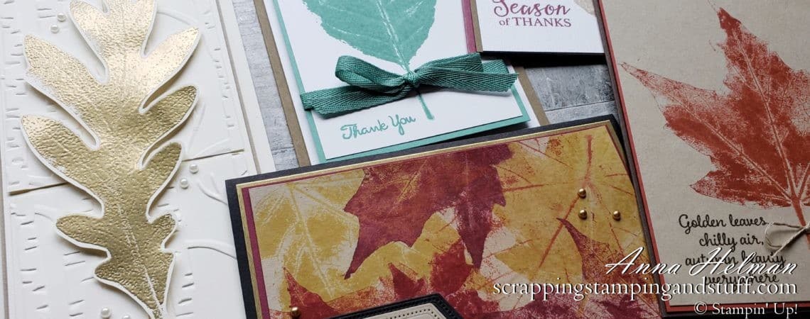 Leaf stamping is an amazing way to make beautiful fall cards using real leaves, ink, and an embossing machine!