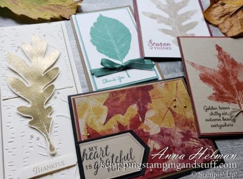 Leaf stamping is an amazing way to make beautiful fall cards using real leaves, ink, and an embossing machine!