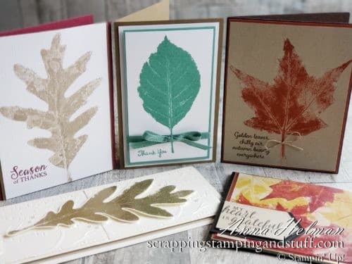 Leaf stamping is an amazing way to make beautiful fall cards using real leaves, ink, and an embossing machine!