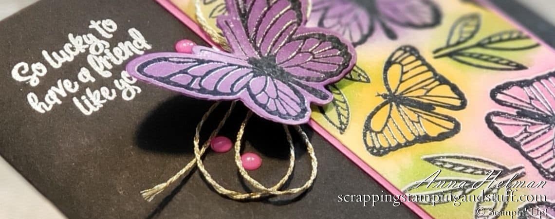 The Stampin Up Floating And Fluttering bundle includes gorgeous butterflies to use on your cards and other paper projects.