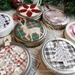 These canning jar ring ornaments are cute, easy to make, and make perfect gifts or decorations for your Christmas tree this season!