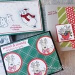 Three adorable card ideas made with the Stampin Up Warm & Toasty stamp set, featuring cute polar bears, reindeer, mice, and bunnies!