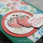 The Stampin Up Sweet Strawberry bundle makes adorable berry-licious cards such as this sweet birthday card!