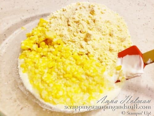 5 Minute Corn Casserole - A Family Favorite! 5 minutes of prep, and you have a delicious meal for weeknights, family get togethers, and holidays!