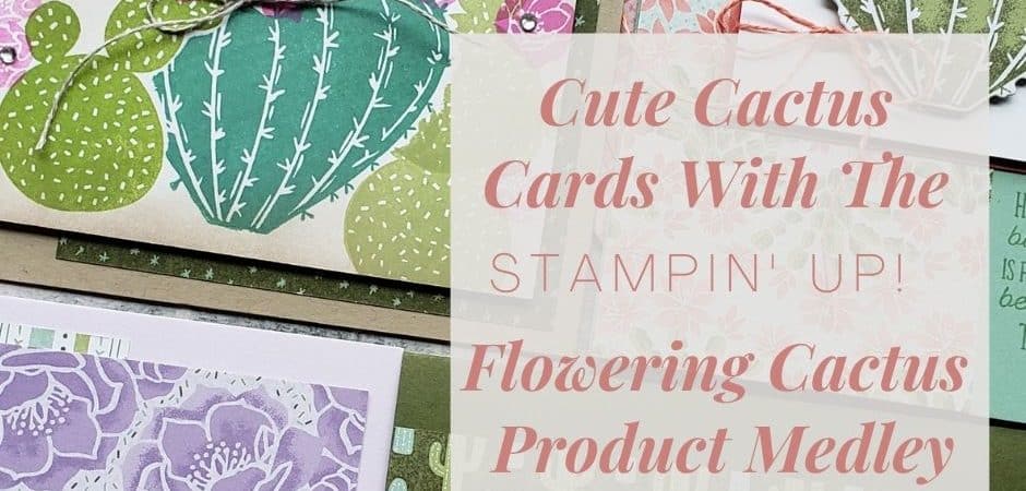 Stampin Up Flowering Cactus is an adorable product collection including cactus stamps, dies, paper and embellishments for amazingly adorable cactus cards.