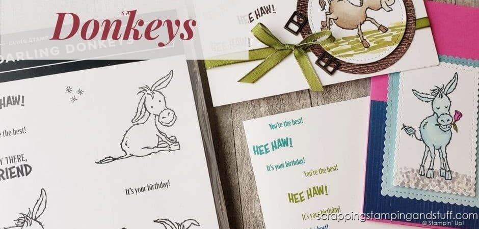 Get entered to win the Stampin Up Darling Donkeys or get it free right now with your product order during Sale-a-bration!