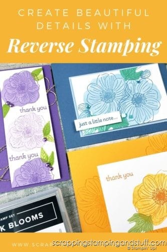  Reversibles stamps allow you to stamp detail and fill in with one single stamp! See how they work with the Stampin Up Back To Back Blooms set. 