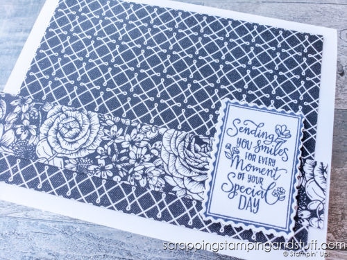 Make lots of beautiful cards quickly with this simple card recipe and the Stampin Up Punch Party stamp set!