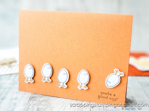 Make amazing chicken cards with the Stampin Up Hey Chick chicken stamp set and dies!