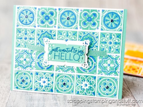 Stampin Up Today's Tiles is perfect for creating stunning background stamping!