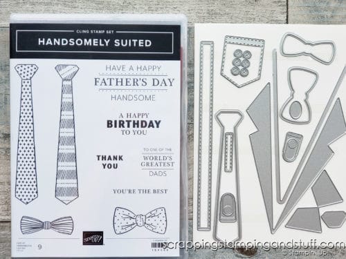 The Stampin Up Handsomely Suited stamp set and dies make adorable men's shirt, suit, and uniform cards!